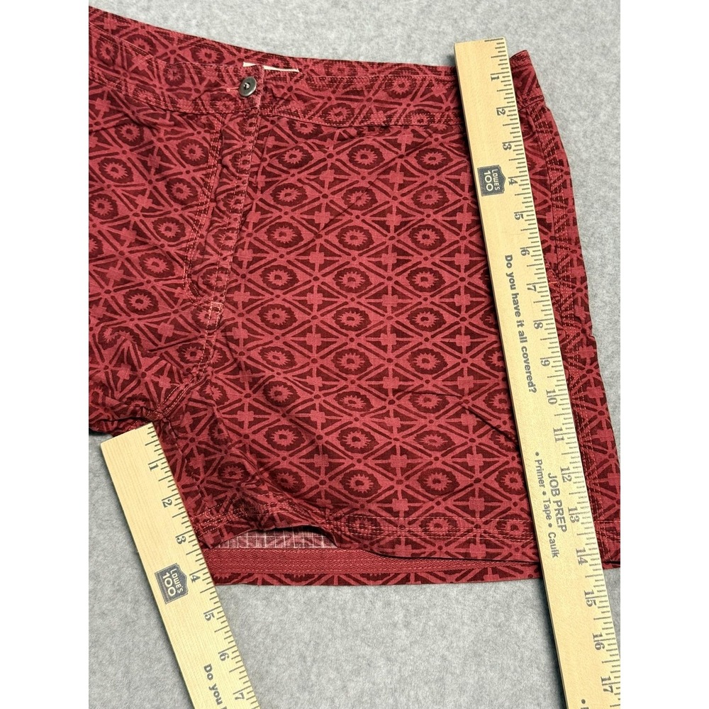 Sportif USA Chino Shorts Womens 8 Red Geometric Print Poplin Cotton Casual - Picture 5 of 8